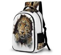 WECECE Cheetah School Backpack Kids Primary to Secondary Leopard Animal Book Bag Students Age 14 Fashion Backpack Daypack Students 13.3 Inch Laptop Rucksack Spring Outing