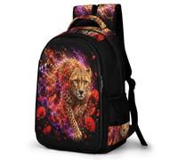 WECECE Cheetah School Backpack Students Age 7-13 Animal Cheetah Book Bag Boys Year 5-7 Fashion Backpack Rucksack for Teens 16.5 Inch Laptop School Bag Day Trips