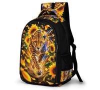 WECECE Cheetah Schoolbag for Kids Ages 8-11 Fashion Backpack Book Bag Students Year 7-9 School Bag Kids and Teens 16.5 Inch Laptop Rucksack Back to School Gift