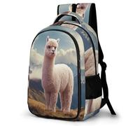WECECE Children Alpaca Design Backpack 10-16 Years Students Rucksack Boys Girls Animal Llama Daypack, Lightweight and Durable for Year 7-10 and Back to School Gift and Daily Use