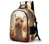 WECECE Children Alpaca Design Backpack Age 9-15 Students Rucksack Boys Girls Animal Llama School Backpack, Modern Stylish for Year 7-10 and Birthday Gift and Back to School