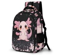 WECECE Children Axolotl Back pack for School Years 4-8 Ages 9-13 Boys Rucksack Girls Salamander Rucksack, Stylish and Durable for Back to School Gift and Daily Use