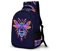 WECECE Children Bee Design Back pack Age 8-14 15.6 Inch Laptop Backpack Boys Girls Heart Shape School Bag for Year 7-10, Cool Durable for Travel Hiking and Day Trips