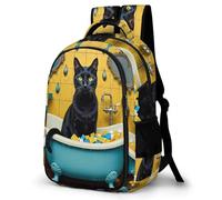 WECECE Children Black Cat Daypack Age 8-14 Students Backpack Boys Girls Kitten Back pack, Lightweight Durable for Year 4-8 and Outdoor Travel and Spring Trip