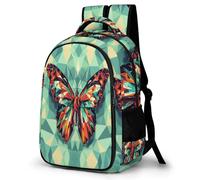 WECECE Children Butterfly 3D Printed Back pack Age 8-14 15.6 Inch Laptop Backpack Boys Girls Butterfly School Bag for Year 7-10, Cool Durable for Travel Hiking and Day Trips