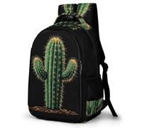 WECECE Children Cactus Motif Rucksack Age 10-16, Students Daypack, Boys Girls Plants Cacti Design School Bag, Fashion School Bag for Year 4-8 and Travel Outdoor and Day Trips