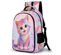 WECECE Children Cat Cute Back pack 8-14 Years Students Rucksack Boys Girls Animal Kitten Bookbag, Trendy Durable for School Years 4-8 and School Travel and Outdoor