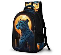 WECECE Children Cheetah Back pack Age 8-14 13.3 Inch Laptop Rucksack Boys Girls Animal Leopard Back pack for School Years 4-8, Lightweight Durable for Outdoor Travel and Spring Trip