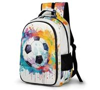 WECECE Children Colourful Football Back pack for Primary to Secondary Ages 10-15, Boys School Backpack, Girls Soccer Daypack, Fashion School Bag for Travel Outdoor and Day Trips