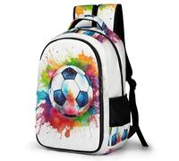 WECECE Children Colourful Football Back pack for Primary to Secondary Ages 10-15, Boys School Backpack, Girls Soccer Daypack, Fashion School Bag for Travel Outdoor and Day Trips