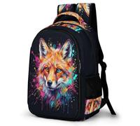 WECECE Children Colourful Fox Back pack Age 9-15 Students Daypack, Boys Girls Animal Fox Rucksack Modern Stylish for Secondary Years and School Travel and Outdoor