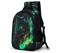 WECECE Children Cool Wolf Motif Backpack 10-16 Years Students Rucksack Boys Girls Animal Wolves Daypack, Lightweight and Durable for Year 7-10 and Back to School Gift and Daily Use