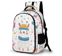WECECE Children Cute Llamas Print Bookbag Age 7-11, Students School Backpack, Boys Girls Animal Design Backpack, Trendy Durable for Primary School and Autumn Outing and Travel