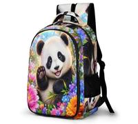 WECECE Children Cute Panda Back pack Age 9-15 Students Daypack, Boys Girls Flower Animal Rucksack Modern Stylish for Secondary Years and School Travel and Outdoor