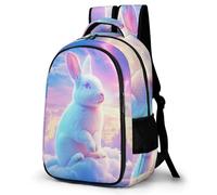 WECECE Children Cute Rabbit School Bag Boys Girls for 8-13 Year Olds 16.5 Inch Refrigerator Door Backpack Stylish Durable Animal Bunny Backpack for Autumn Trip Travel Birthday Gift
