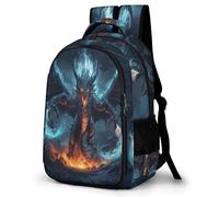 WECECE Children Evil Dragon Rucksack Age 10-16, Students Bookbag, Boys Girls Dragon Backpack, Lightweight Durable for Primary to Secondary and Back to School Gift and Daily Use