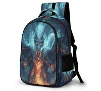 WECECE Children Evil Dragon Rucksack Age 10-16, Students Bookbag, Boys Girls Dragon Backpack, Lightweight Durable for Primary to Secondary and Back to School Gift and Daily Use