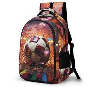 WECECE Children Football Bookbag Age 9-15, Students School Backpack, Boys Girls 3D Print Soccer Daypack, Lightweight Stylish for School Years 5-9 and Spring Trip and Autumn Outing