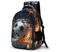 WECECE Children Football Daypack for Secondary Years 11-16 Years, Boys Daypack, Girls 3D Printed Soccer School Bag, Lightweight and Durable for Back to School Gift and Daily Use