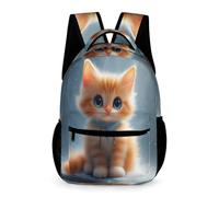 WECECE Children for Boys Cat Design Rucksack 6-10 Years Kitten School Bag for Girls Primary Years 3-5 Durable with Side Pockets Bookbag Daily Items Bottle Travel Outdoor Daily Use