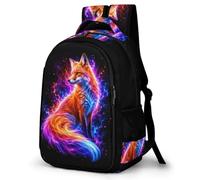 WECECE Children Fox Backpack for Primary to Secondary Ages 8-12 Boys Rucksack Animal Fox School Backpack Girls 14 Year Olds Modern Stylish for Outdoor Travel and Spring Trip