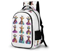 WECECE Children Funny Giraffe Daypack Age 9-15, Students Rucksack, Boys Girls Animal Theme School Backpack, Lightweight Durable for Junior School and Travel Outdoor and Day Trips