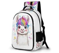 WECECE Children Funny Llama Backpack Age 8-14 11.6 Inch Laptop Rucksack Boys Girls Animal Alpaca Daypack for Primary Years, Fashion School Bag for Spring Outing and Autumn Trip
