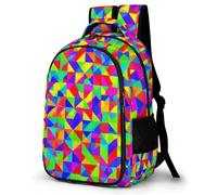 WECECE Children Geometric Shapes Daypack Age 7-11 and 13 Year Olds Students Rucksack Boys Girls 3D Colourful Bookbag, Stylish Durable for Junior School and School Trips and Outdoor