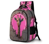 WECECE Children Giraffe 3D Motif Back pack Age 8-14, 15.6 Inch Laptop Backpack, Boys Girls Animal Print School Bag for Year 7-10, Cool Durable for Travel Hiking and Day Trips