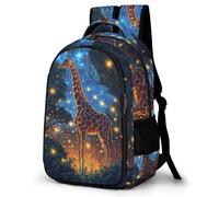 WECECE Children Giraffe Print School Bag for Junior School 7-11 Years with Age 13 Boys Daypack Girls Animal Bookbag, Cool Durable for Travel Outdoor and Day Trips