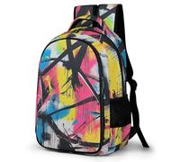 WECECE Children Graffiti Back pack for Year 4-8 7-11 Years with Age 13 Boys Rucksack Girls Colourful Daypack, Fashion Backpack for Autumn Outing and Travel