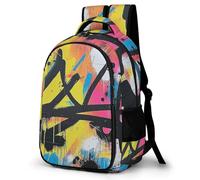WECECE Children Graffiti Print Bookbag 8-14 Years Students Backpack Boys Girls Colourful Daypack, Trendy Durable for Secondary School and Birthday Gift and Back to School