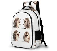 WECECE Children Hedgehog Rucksack Age 7-11, 11.6 Inch Laptop Backpack, Boys Girls Little Animal Pattern Bookbag for Primary Years, Cool Durable for Daily Use Travel and Hiking