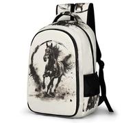 WECECE Children Horse Pattern Daypack Age 9-15, Students Rucksack, Boys Girls Animal Horse School Backpack, Lightweight Durable for Junior School and Travel Outdoor and Day Trips