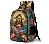 WECECE Children Jesus Back pack Age 8-13, Students Backpack, Boys Girls Jesus Christian School Backpack, Lightweight and Durable for Secondary School and Autumn Outing and Travel