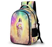 WECECE Children Jesus Christian Back pack Age 8-13, Students Backpack, Boys Girls Jesus School Backpack, Lightweight and Durable for Secondary School and Autumn Outing and Travel