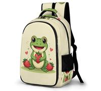WECECE Children Kawaii Frog Rucksack Age 10-16 Students Bookbag Boys Girls Small Animal Backpack, Lightweight Durable for Primary to Secondary and Back to School Gift and Daily Use