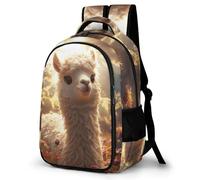 WECECE Children Kawaii Llama Bookbag Age 7-11 Students School Backpack Boys Girls Animal Alpaca Backpack, Trendy Durable for Primary School and Autumn Outing and Travel