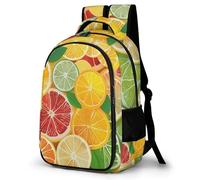 WECECE Children Lemon Back pack Age 8-13, Students Backpack, Boys Girls Colourful Fruit School Backpack, Lightweight and Durable for Secondary School and Autumn Outing and Travel