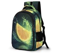 WECECE Children Lemon Back pack Age 8-14 13.3 Inch Laptop Rucksack Boys Girls Fruit Theme Back pack for School Years 4-8, Lightweight Durable for Outdoor Travel and Spring Trip
