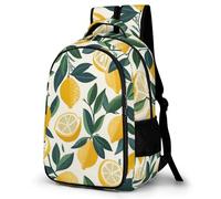 WECECE Children Lemon Pattern Daypack Age 9-15 Students Rucksack Boys Girls Fruit Theme School Backpack, Lightweight Durable for Junior School and Travel Outdoor and Day Trips