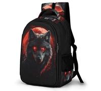 WECECE Children Moon Wolf Bookbag Age 7-11 13.3 Inch Laptop School Bag Boys Girls Wolves Design Daypack for School Years 4-8, Stylish and Durable for Travel Outdoor and Day Trips