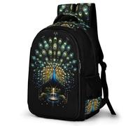 WECECE Children Peacock Motif Bookbag 8-14 Years, Students Backpack, Boys Girls Peacock Animal Daypack, Trendy Durable for Secondary School and Birthday Gift and Back to School