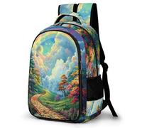 WECECE Children Rainbow Daypack Age 7-11 and 13 Year Olds, Students Rucksack, Boys Girls Beautiful Scenery Bookbag, Stylish Durable for Junior School and School Trips and Outdoor
