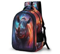 WECECE Children Rhinoceros Motif Back pack for Year 4-8 10-16 Years, Boys School Backpack, Girls Animal Design Backpack, Fashion School Bag for Outdoor Travel and Spring Trip