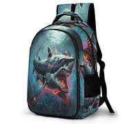 WECECE Children Shark Back pack Age 8-13, Students Bookbag Boys Girls Marine Animal Rucksack Refrigerator Door Trendy Durable for Secondary School and School Travel and Outdoor
