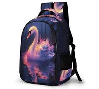 WECECE Children Swan Back pack Age 8-13 Students Backpack Boys Girls Animal Motif School Backpack, Lightweight and Durable for Secondary School and Autumn Outing and Travel