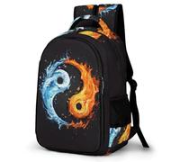 WECECE Children Tai Chi Theme Back pack Age 7-11, 14 Inch Laptop Backpack, Boys Girls Water And Fire Daypack for Secondary Years, Modern Stylish for Daily Use Travel and Hiking