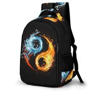 WECECE Children Tai Chi Theme Bookbag 8-14 Years, Students Backpack, Boys Girls Water And Fire Daypack, Trendy Durable for Secondary School and Birthday Gift and Back to School
