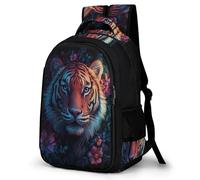 WECECE Children Tiger Print Bookbag Age 9-15, Students School Backpack, Boys Girls Animal Motif Daypack, Lightweight Stylish for School Years 5-9 and Spring Trip and Autumn Outing